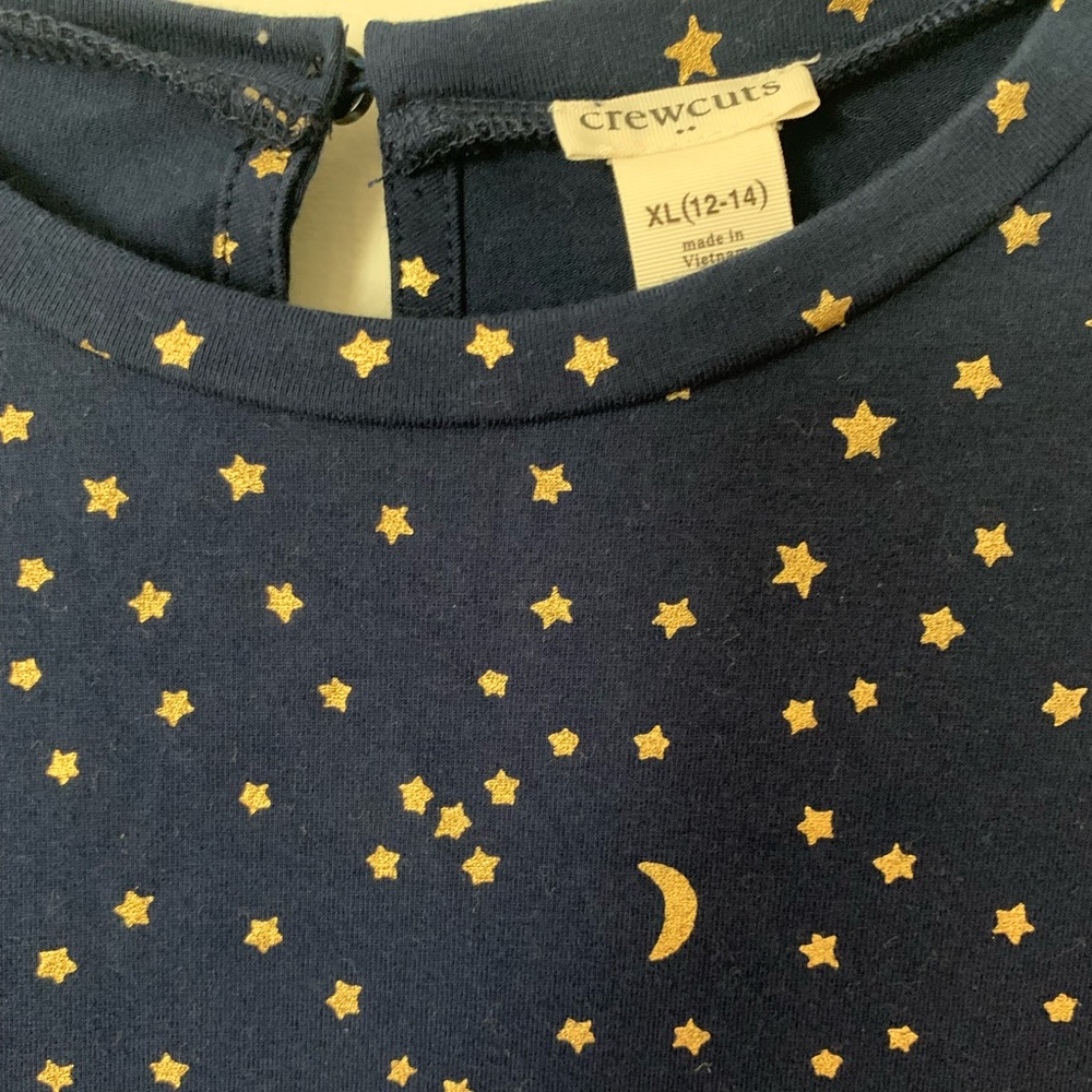 Girls tween Moon and Stars cotton stretch dress.